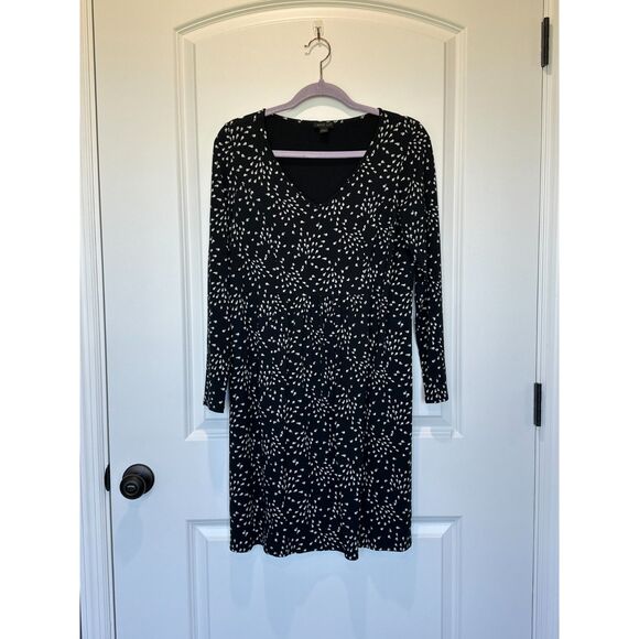 J. Jill Wearever Collection Black and White Long Sleeve Dress Size Small Petite - Picture 1 of 6